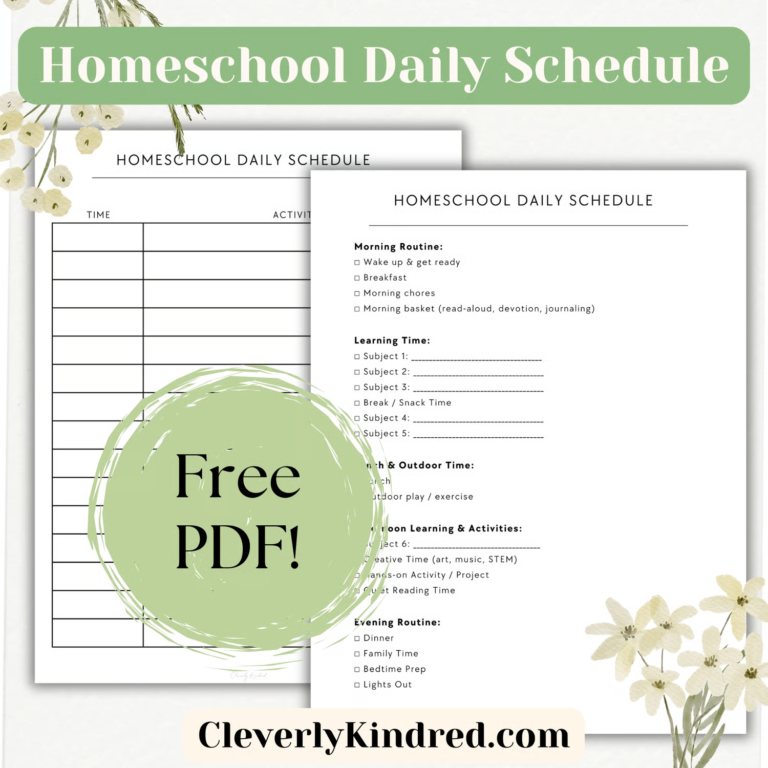 How I Structure Our Homeschool Day in Winter (With Free Printable Schedule)